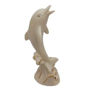 Lenox 1997 dolphin figurine 24K gold/porcelain Treasury of Dolphins
